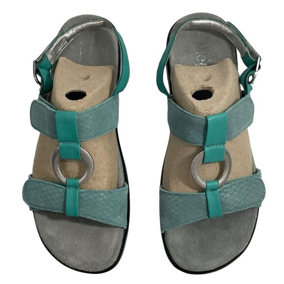 Alegria Sandal Julie Metallic Aqua Slingback Women’s Shoes Size US 10 | EU 40 - Picture 1 of 8